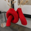 3D Baskı Interlocking Vazo - İç İçe Geçen Dekoratif Vazo-Kırmızı
