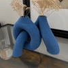 3D Baskı Interlocking Vazo - İç İçe Geçen Dekoratif Vazo-Mavi