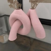 3D Baskı Interlocking Vazo - İç İçe Geçen Dekoratif Vazo-Pembe