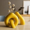 3D Baskı Interlocking Vazo - İç İçe Geçen Dekoratif Vazo-Sarı