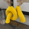 3D Baskı Interlocking Vazo - İç İçe Geçen Dekoratif Vazo-Sarı