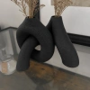 3D Baskı Interlocking Vazo - İç İçe Geçen Dekoratif Vazo-Siyah