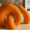 3D Baskı Interlocking Vazo - İç İçe Geçen Dekoratif Vazo-Turuncu