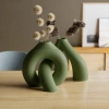 3D Baskı Interlocking Vazo - İç İçe Geçen Dekoratif Vazo-Yeşil