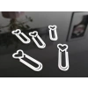 3D Baskı Kalp Figürlü Ataç - 10lu Set - Beyaz