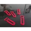 3D Baskı Kalp Figürlü Ataç - 10lu Set - Kırmızı