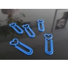 3D Baskı Kalp Figürlü Ataç - 10lu Set - Mavi