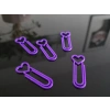 3D Baskı Kalp Figürlü Ataç - 10lu Set - Mor
