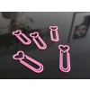 3D Baskı Kalp Figürlü Ataç - 10lu Set - Pembe