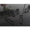 3D Baskı Kalp Figürlü Ataç - 10lu Set - Siyah