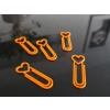 3D Baskı Kalp Figürlü Ataç - 10lu Set - Turuncu