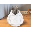 3D Baskı Kapüşonlu Sweatshirt Kalemlik - Masaüstü Organizer-Beyaz