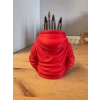 3D Baskı Kapüşonlu Sweatshirt Kalemlik - Masaüstü Organizer-Kırmızı