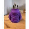 3D Baskı Kapüşonlu Sweatshirt Kalemlik - Masaüstü Organizer-Mor