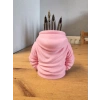3D Baskı Kapüşonlu Sweatshirt Kalemlik - Masaüstü Organizer-Pembe
