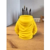 3D Baskı Kapüşonlu Sweatshirt Kalemlik - Masaüstü Organizer-Sarı