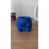 3D Baskı Kitap Okuyan Saksı - Kupa Tutan Sevimli Saksı-Mavi