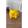 3D Baskı Kitap Okuyan Saksı - Kupa Tutan Sevimli Saksı-Sarı