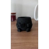 3D Baskı Kitap Okuyan Saksı - Kupa Tutan Sevimli Saksı-Siyah