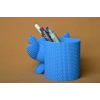 3D Baskı Knitted Kalemlik - Sevimli Karakterli Masaüstü Kalem Organizeri-Mavi