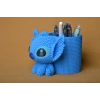 3D Baskı Knitted Kalemlik - Sevimli Karakterli Masaüstü Kalem Organizeri-Mavi
