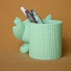 3D Baskı Knitted Kalemlik - Sevimli Karakterli Masaüstü Kalem Organizeri-Mint