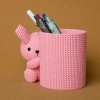 3D Baskı Knitted Kalemlik - Sevimli Karakterli Masaüstü Kalem Organizeri-Pembe