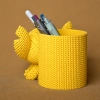 3D Baskı Knitted Kalemlik - Sevimli Karakterli Masaüstü Kalem Organizeri-Sarı