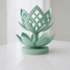 3D Baskı Lotus Çiçeği Mumluk - Dekoratif Tealight Mumluk-Mint