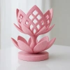 3D Baskı Lotus Çiçeği Mumluk - Dekoratif Tealight Mumluk-Pembe