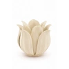 3D Baskı Lotus Yapraklı Vazo - Dekoratif Çiçeklik-Bej
