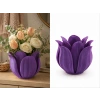 3D Baskı Lotus Yapraklı Vazo - Dekoratif Çiçeklik-Mor