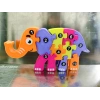 3D Baskı Numaralı Fil Puzzle - Rakam Sıralama ve Eşleştirme Oyuncağı