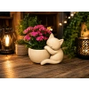3D Baskı Sarılan Kedi Saksı - Sevimli Dekoratif Saksı - Bej