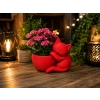 3D Baskı Sarılan Kedi Saksı - Sevimli Dekoratif Saksı - Kırmızı