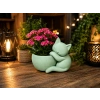 3D Baskı Sarılan Kedi Saksı - Sevimli Dekoratif Saksı - Mint