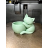 3D Baskı Sarılan Kedi Saksı - Sevimli Dekoratif Saksı - Mint