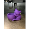 3D Baskı Sarılan Kedi Saksı - Sevimli Dekoratif Saksı - Mor