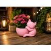 3D Baskı Sarılan Kedi Saksı - Sevimli Dekoratif Saksı - Pembe
