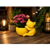 3D Baskı Sarılan Kedi Saksı - Sevimli Dekoratif Saksı - Sarı