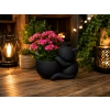 3D Baskı Sarılan Kedi Saksı - Sevimli Dekoratif Saksı - Siyah