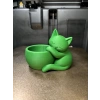 3D Baskı Sarılan Kedi Saksı - Sevimli Dekoratif Saksı - Yeşil
