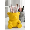 3D Baskı Sevimli Ayıcık Kalemlik - Masaüstü Organizer - Sarı