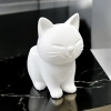 3D Baskı Sevimli Kedi Saksı - Figürlü Sukulent Saksısı-Beyaz