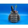 3D Baskı Şişme Mont Kalemlik - Masaüstü Organizer-Gri