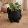 3D Baskı Smiley Face Planter - Gülümseyen Karakterli Saksı-Siyah