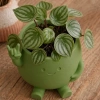 3D Baskı Smiley Face Planter - Gülümseyen Karakterli Saksı-Yeşil