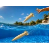 3D Baskı Su Roketi Torpido Oyuncağı - Havuz Dalış Oyuncağı-Bej