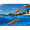 3D Baskı Su Roketi Torpido Oyuncağı - Havuz Dalış Oyuncağı-Turuncu