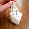 3D Baskı Twisting Küp - Mekanik Dönen Bulmaca Küpü-Beyaz